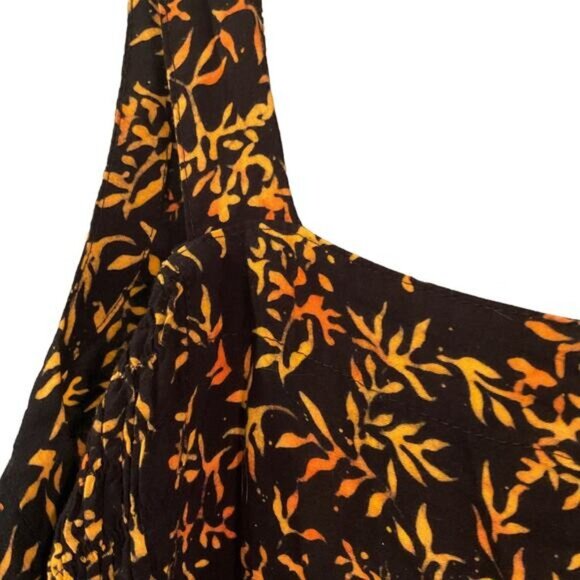 Fantastic Voyage Black & Orange Sleeveless Floral Sundress Womens XL 100% Rayon - Picture 8 of 10